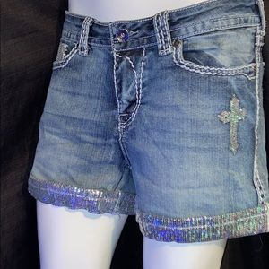 Cowgirl tuff jean shorts.